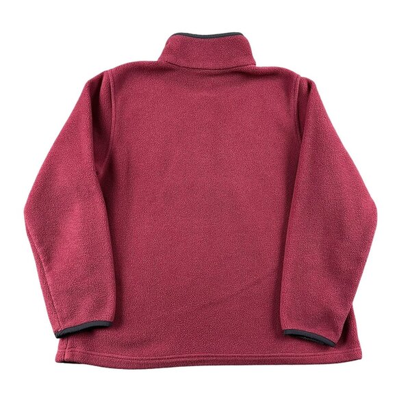 L.L. Bean Fleece Womens Medium Red 1/4 Snap Button Winter - Picture 2 of 8